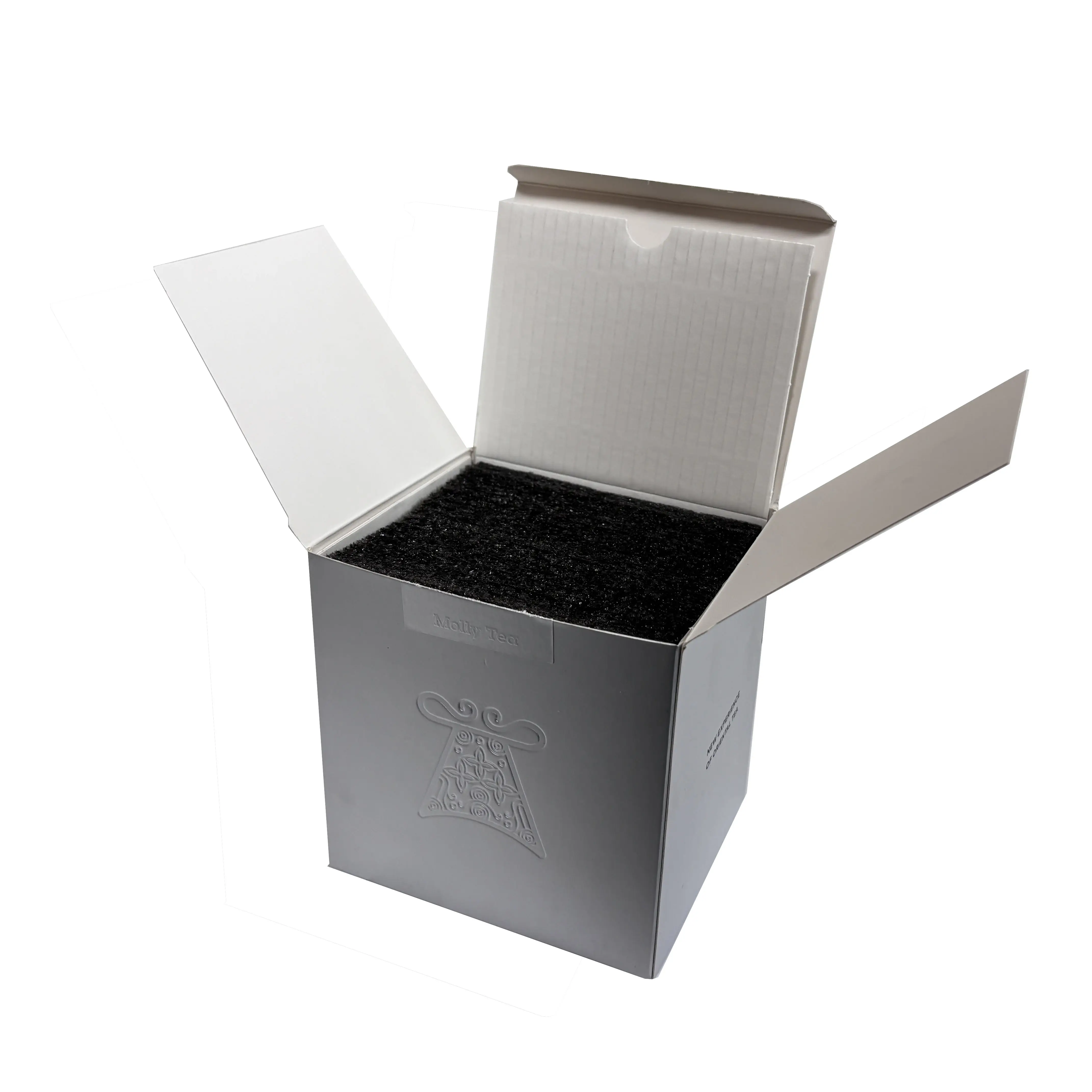Caixa de papel Kraft ecológica de tamanho personalizado fornecida de fábrica, caixa de papelão prateada com isopor