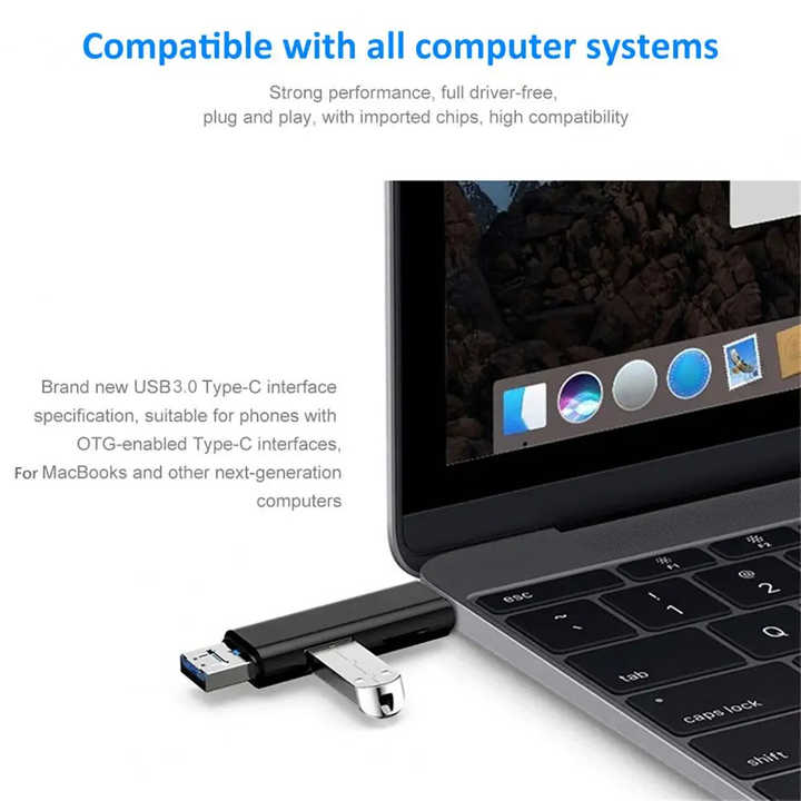 מהירות גבוהה חמש בתוך usb אחד 3 0 סוג c כרטיס מיני כרטיס קורא mini tf usb3 0 קורא כרטיס זיכרון