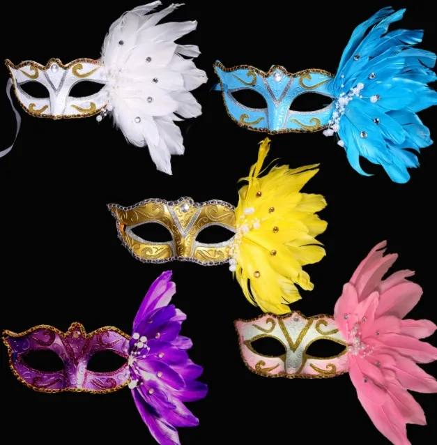 Disfraz de Halloween fiesta plumas maskss
