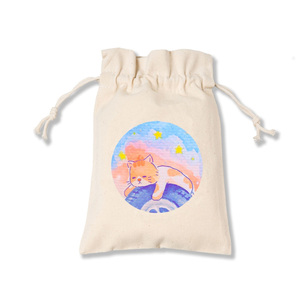 Bolsa de tela de lona con cordón, reciclada, para regalo - Product Image 6