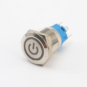 Icona di alimentazione a LED interruttore a pulsante momentaneo con cavo della scheda madre del Computer da 50cm 19mm 12v blu Push on 3A CQC,CCC 250VAC - Product Image 6