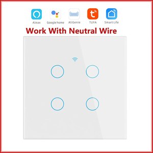 Tuya Smart Home WiFi Smart Switch per ufficio Hotel Alexa Google Home 220V 1-2-3-4 interruttore Touch Linkage con rete <span class=keywords><strong>Zigbee</strong></span>