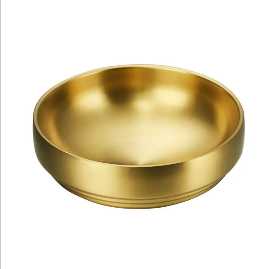 Koreanische Doppels chicht Hot Pot Bbq Restaurant Edelstahl Kleine Beilage Gold Sauce Dipping Bowl