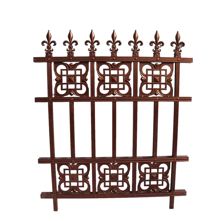 Valla ornamental de acero con panel de valla de hierro forjado barato de nuevo diseño