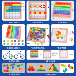 マルチプレイ数学演算数カウントおもちゃ木製動物百ボード - Product Image 4