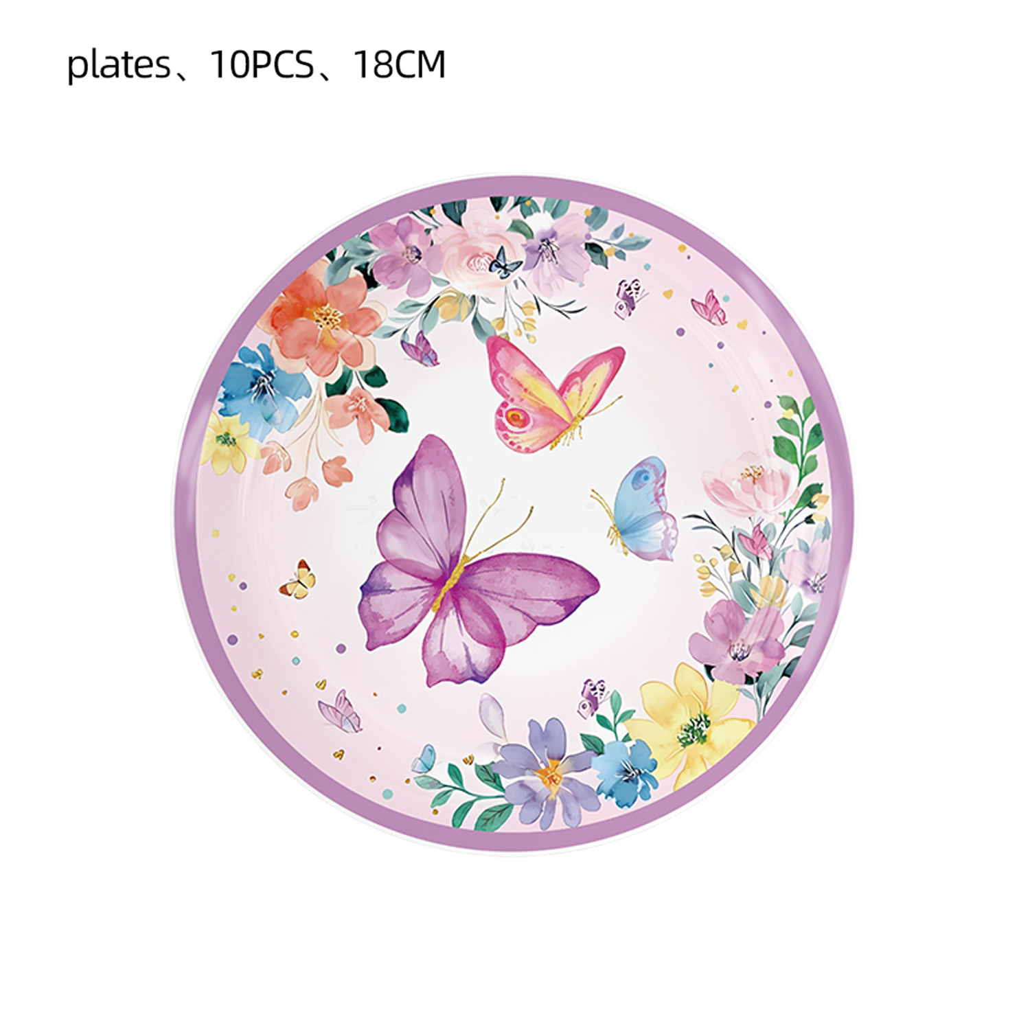 Platos de papel morados de 7" - 10 unidades
