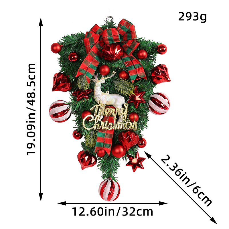 Ghirlande di alberi capovolti con renne rosse di Natale