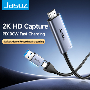USB3.0用于HDMI捕获电缆C型适配器铝合金封装视频传输盒装USB C型用于HDMI视频捕获C - Product Image 3