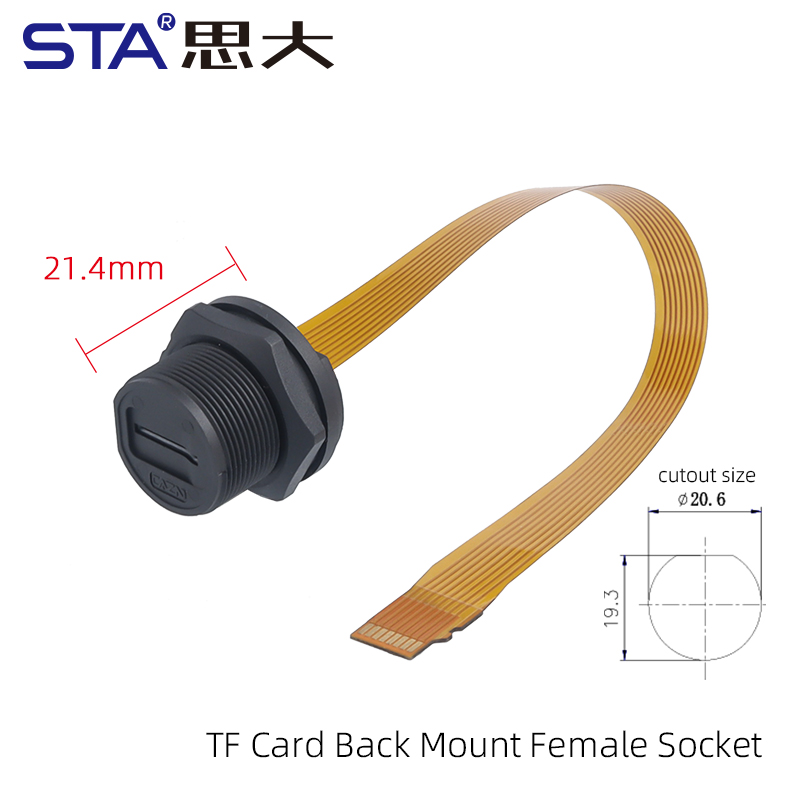 TF Card Back Mount Female Socket