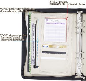 6 Vòng Họp Da Chương Trình Nghị Sự Zip Tập Tin Thư Mục Văn Phòng Tùy Chỉnh Da Tài Liệu Tập Tin Chủ A5 Padfolio Danh Mục Đầu Tư - Product Image 3