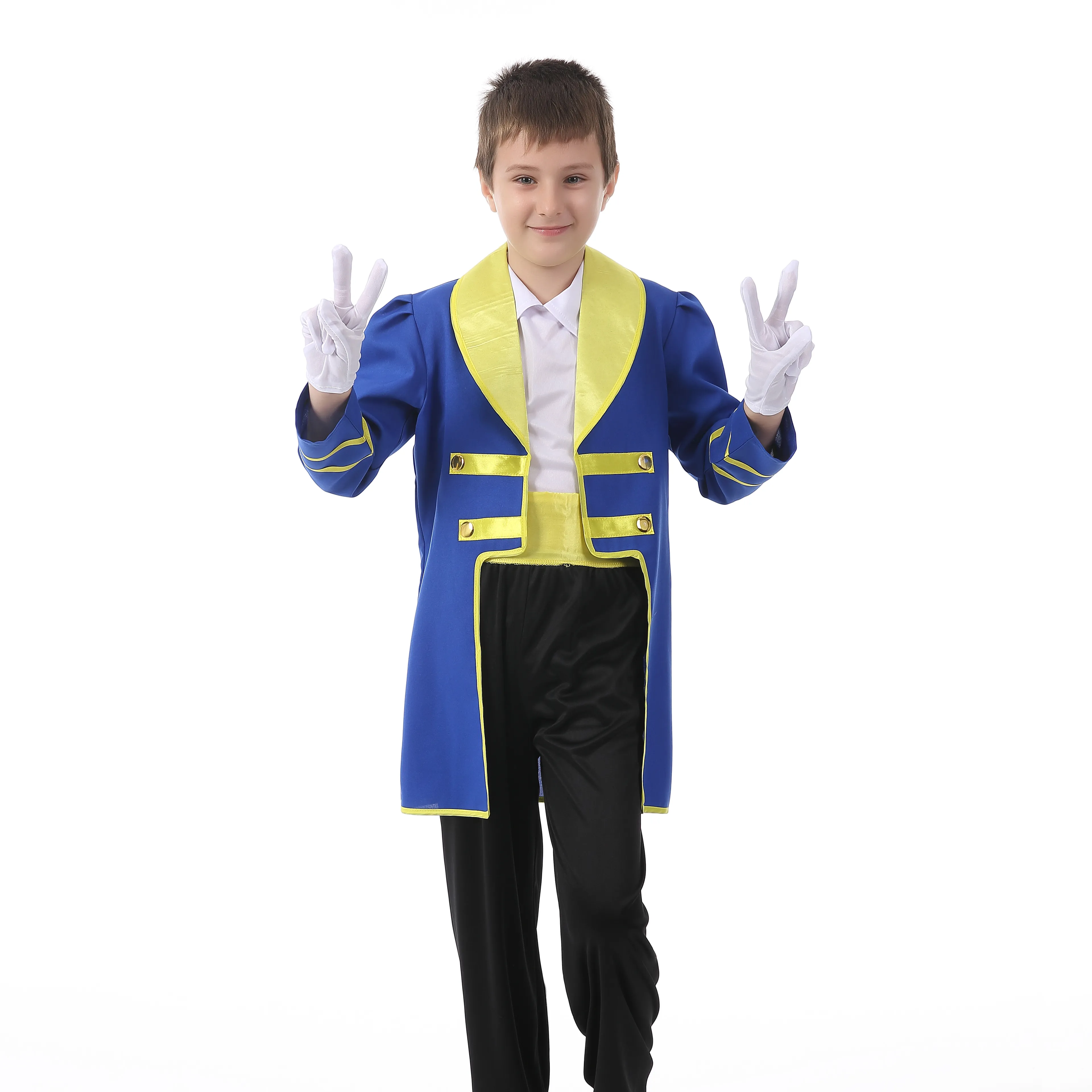 คาร์นิวัลคอสเพลย์เด็กสีฟ้าเด็กชายนักเปียโนเจ้าชายเครื่องแต่งกายพรรค-HSG19218