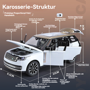 Diecast alaşım model araba 1:24 Range Rover SV 2022 alaşım araba modeli ses ve ışık geri çekme süslemeleri ile metal model - Product Image 3