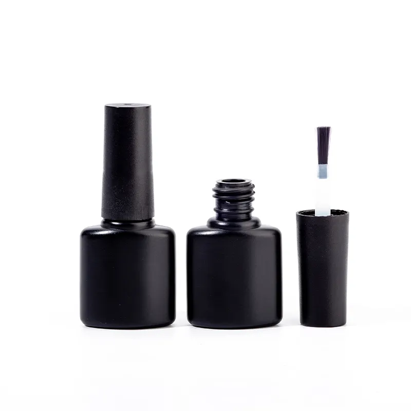 Werks anpassung Nagellack Plastik flasche Quadratische schwarze Flasche für Nagellack mit Pinsel