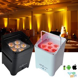 Taşınabilir akıllı DJ S6 sahne işık 6x18w Event UV Event 110 adet olay dekor için şarj uçuş durumda ile LED Uplight - Product Image 4