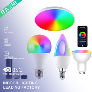 Lampu <span class=keywords><strong>LED</strong></span> pintar RGBRW, bohlam <span class=keywords><strong>LED</strong></span> cerdas-WiFi, kontrol suara Alexa E14/E27, hemat energi, lampu waktu grafiti untuk pencahayaan cerdas lintas batas - Product Image 1