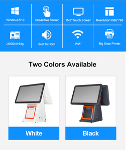 JSJ95 Schwarz Dual Screen Registrier kasse Point of Sale System All-in-One-Desktop-Computer