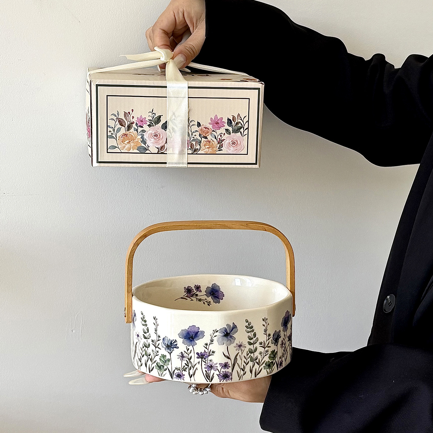 Panier à lavande modèle C avec poignée renforcée.