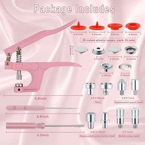 T5金属和树脂按扣手压索环机索环孔眼工具 - Product Image 3