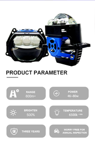 Fabrika toptan 6000k Led CSP cips üç lazer Led Lens farlar 80W yüksek güç bi-led projektör Lens - Product Image 5