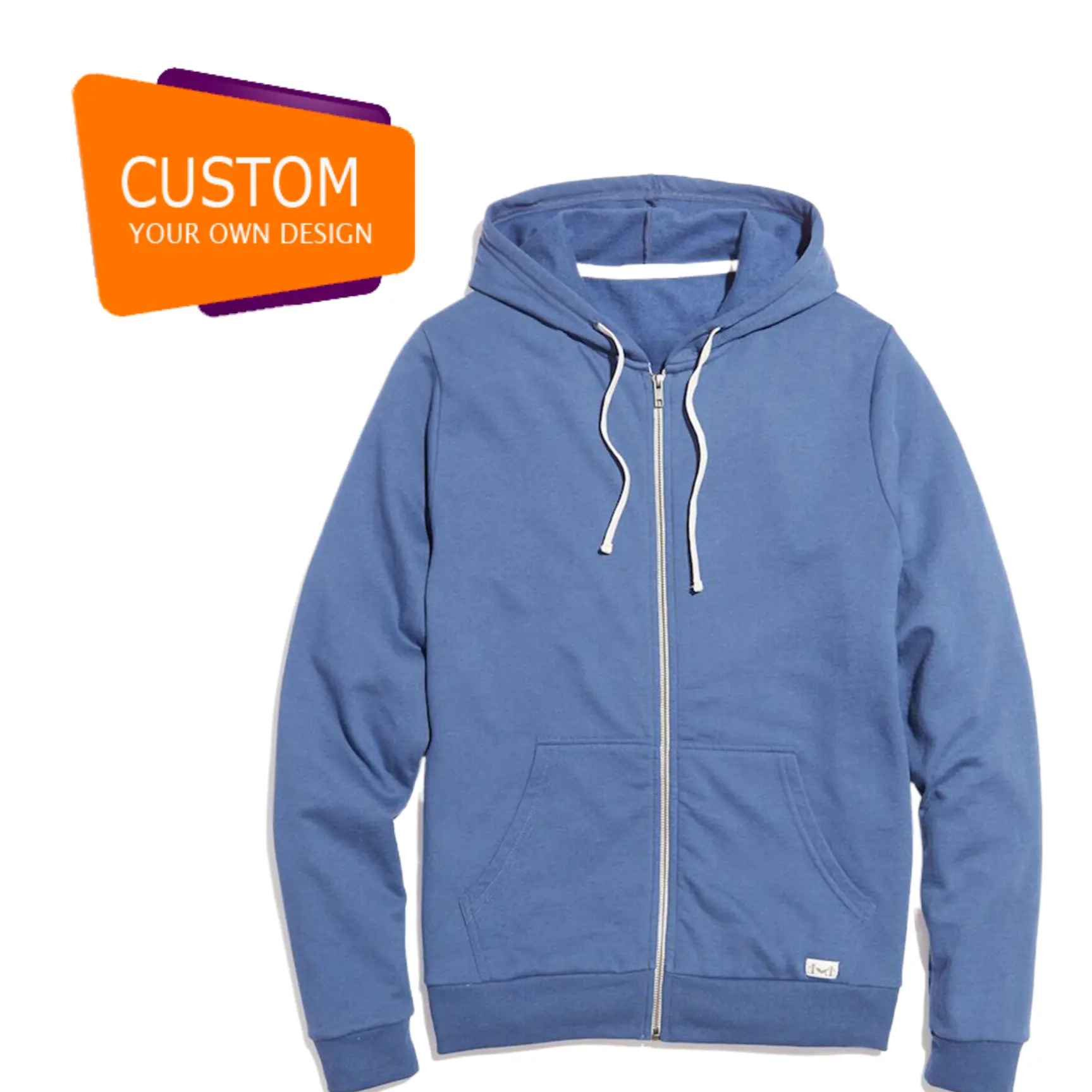 Fabricantes de ropa Lisa Sudaderas con capucha recortadas suaves de calidad personalizada Hoddie con cremallera completa para ropa Logotipo personalizado