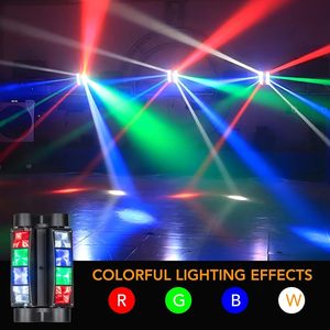 Mini Luz de araña LED 8x3W RGBW luz con cabezal móvil sonido activado Control de <span class=keywords><strong>DMX</strong></span>-512 iluminación de haz estroboscópico para Ktv Disco Parites DJ