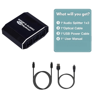 1 in 3 Out Digital SPDIF Toslink Optical Fiber Audio <strong>Splitter</strong> 1x3 With Cable for DTS 5.1 PCM LPCM - Product Image 6