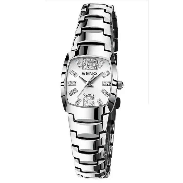 New Trend Diamond Inlaid Square Waterproof Customized logo Quartz Women Watch Premium Luxury