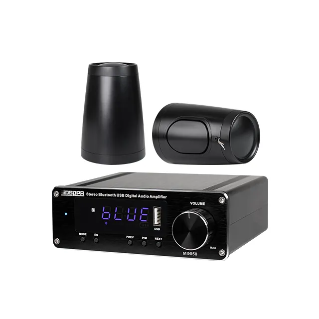 Sistema Audio da ristorante con Mini amplificatore Mixer Stereo Bluetooth 2x40W e altoparlante a sospensione