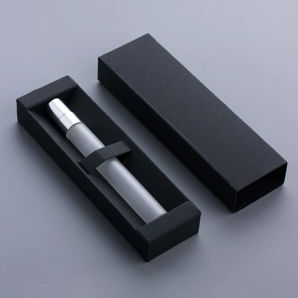 Frosted perfume bottle + Silver sprayer + Black box