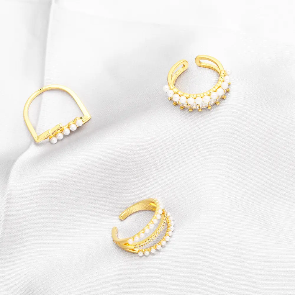 Anelli di gioielleria raffinata da donna anelli di apertura di perle Multy Ins anelli Vintage di gioielli di moda