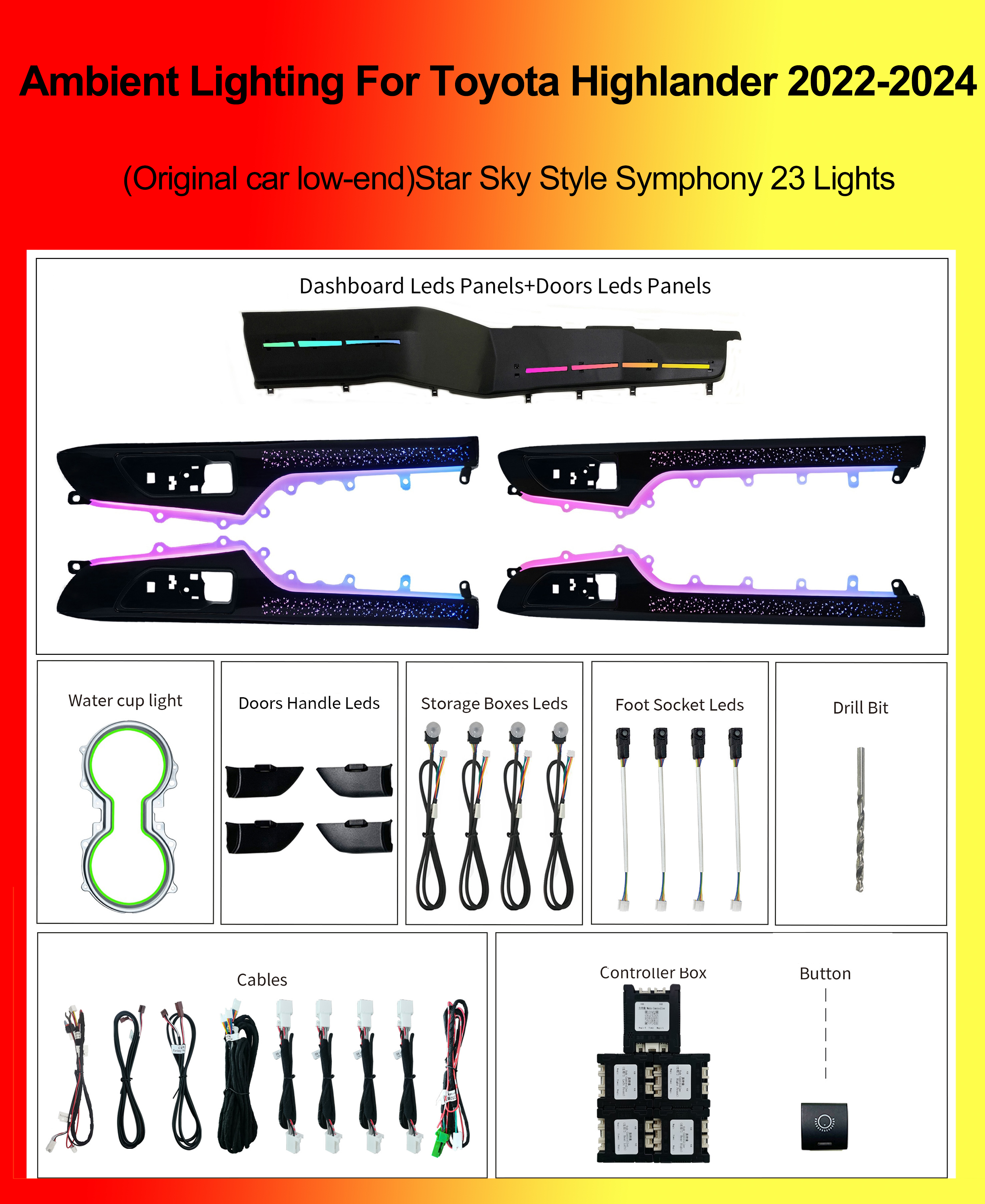 (Original voiture bas de gamme) Star Sky Style Symphony 23 lumières