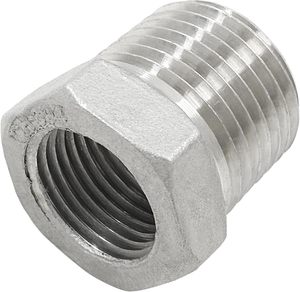 304不锈钢六角衬套异径管1/2 “公不扩散条约至3/8” 母不扩散条约管软管适配器转换管 - Product Image 3