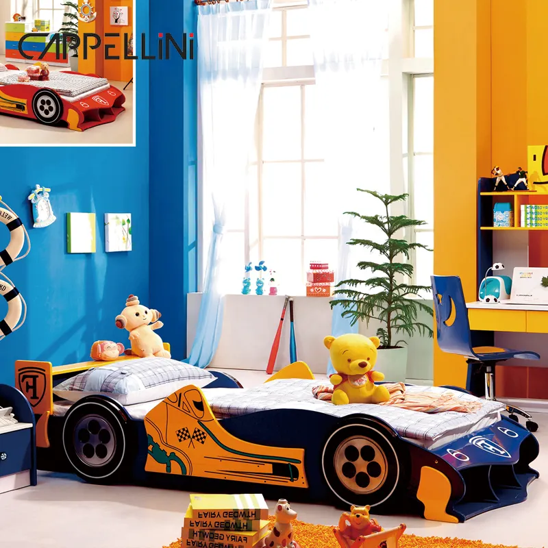 Personalizzato Moderna Room Furniture Set di Auto Da Corsa Letto Per Bambini di Figura Dell'automobile Dei Ragazzi Del Capretto Camera Da Letto Set Neonati e Bambini Set