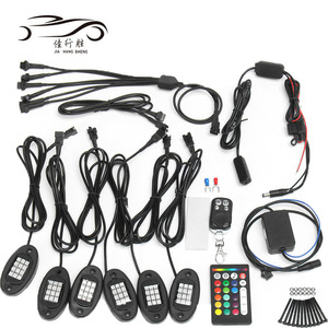 RGBロックライトキット9 <span class=keywords><strong>Led</strong></span> 4/6/8/10/12車のジープ用ポッドミニトラックAtv4x4オフロード装飾アンダーグローライト<span class=keywords><strong>Led</strong></span>ロックライト