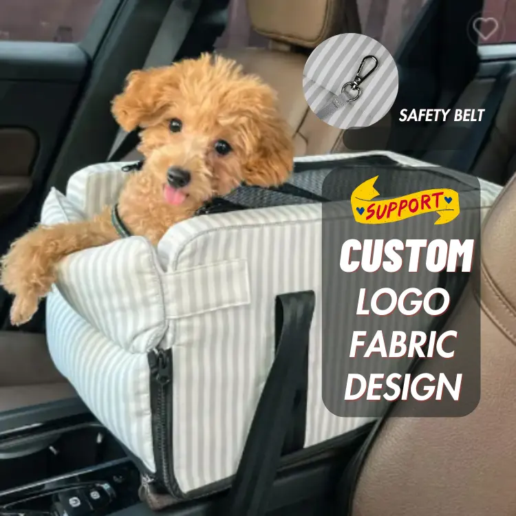 Cubierta Personalizada para Asiento Trasero de Mascotas, Reposabrazos Elevador de Coche para Perro Pequeño, Portátil, Impermeable, Asiento de Consola Central con Cinturón