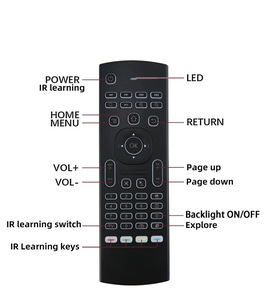 A10 Inalámbrico 2,4G Air Mouse Teclado retroiluminado Control remoto Mini Voive Flying Mouse Control remoto - Product Image 5