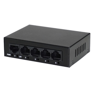 Excelente 5 puertos 10/100Mbps LAN Switches Interruptor de transferencia automática Mini con caja de metal para red CCTV