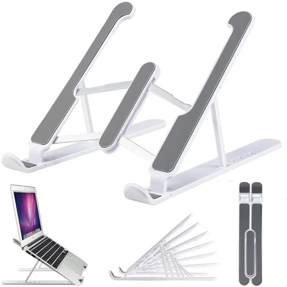Portátil Laptop Suporte Dobrável Atacado Universal Fino Fino Plástico Standing Desk Holder para Notebook