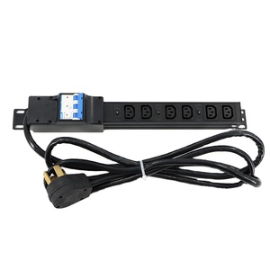 High Quality 1U Black 6-Way Universal Rack PDU Air Switch Breaker Factory Wholesale for <strong>Computer</strong> Room Power <strong>Distribution</strong>