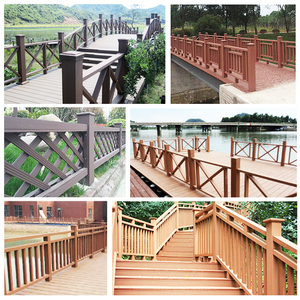 Giardino esterno installare facilmente guardrail impermeabili legno composito di plastica WPC recinzione composito Wpc ringhiera corrimano Set - Product Image 3