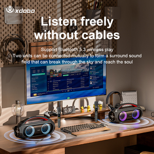 เครื่องคาราโอเกะ XDOBO Vibe Plus พร้อมไมโครโฟนไร้สาย 2 ตัว เครื่องคาราโอเกะแบบพกพาสําหรับผู้ใหญ่และเด็ก - Product Image 4