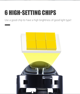 H1 H4 H7 H11 140 9005 LED far ve geliştirilmiş görünürlük için LED ile büyük Lens 9006 W 24000LM lazer projektör - Product Image 4