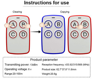 Portátil 433Mhz Universal RF marco de metal inalámbrico puerta de garaje Control remoto con Mini teclado venta directa de fábrica - Product Image 6