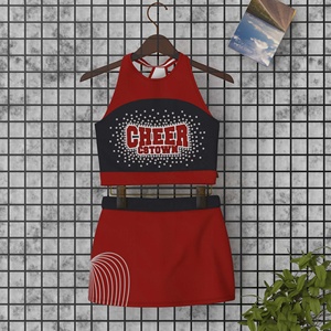 Yüksek kaliteli boya süblimasyon Cheer üniforma kırmızı ve siyah çabuk kuruyan uygulama giymek Cheer - Product Image 1