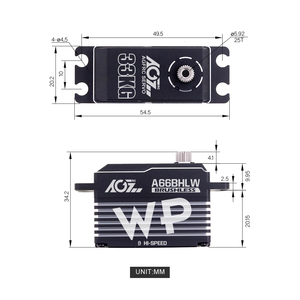 AGFRC su geçirmez Servo Servo bhlw 33KG yüksek tork Metal dişliler düşük profil fırçasız Servo için 1/10 RC araba - Product Image 3