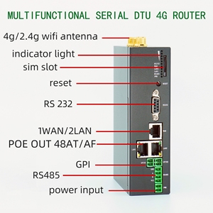 Enrutador industrial WiFi 4G LTE DTU para servidor de módulo convertidor RS232 RS485 a WiFi Ethernet Industrial Modbus servidor serie - Product Image 2