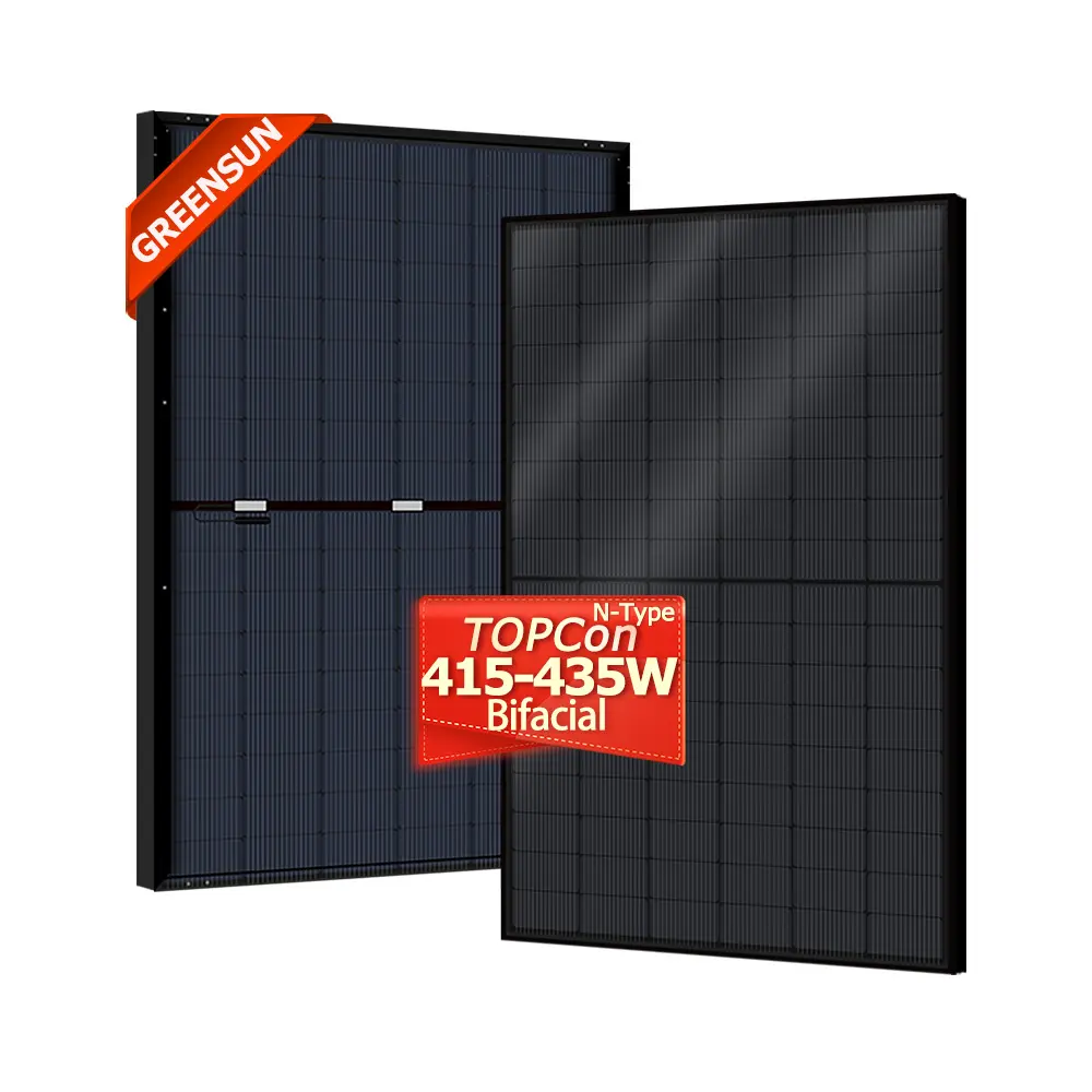 Type N Panneaux solaires et photovoltaïques bifaciaux à double vitrage Prix pour système solaire domestique