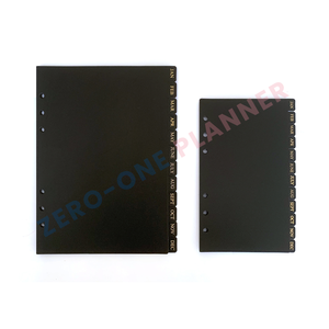 Custom A5 A6 Black PP Monthly Divider with Side Tab 12 Monthly Planner Dashboard Text Print Tab Index Pages - Product Image 1
