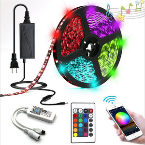 24-Key Luz LEDストリップ5m 10mフレキシブルRGB WiFiスマートストリップライト60 LED/メーターDC 12V入力5050 LEDワークライトストリップ - Product Image 1