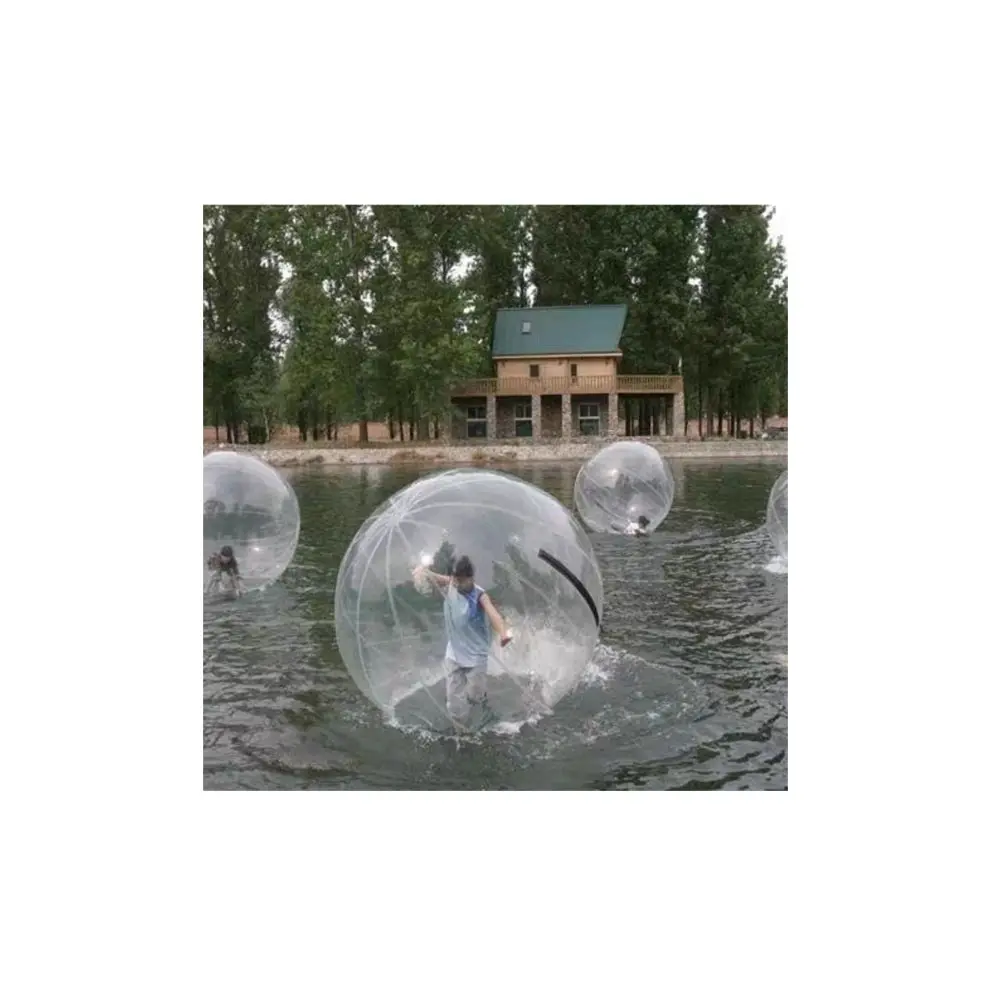 Grande boule d'eau gonflable extérieure éblouissante boule réfléchissante transparente scène centre commercial activité publicité modèle de gaz